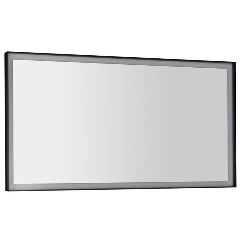SAPHO - SORT zrkadlo s LED osvetlením 120x70cm, čierna mat ST120
