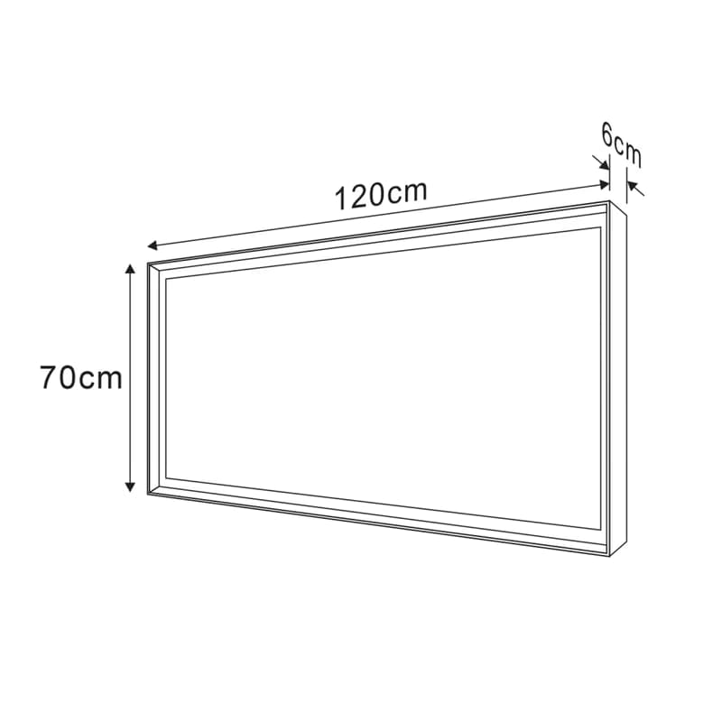 SAPHO - SORT zrkadlo s LED osvetlením 120x70cm, čierna mat ST120 2
