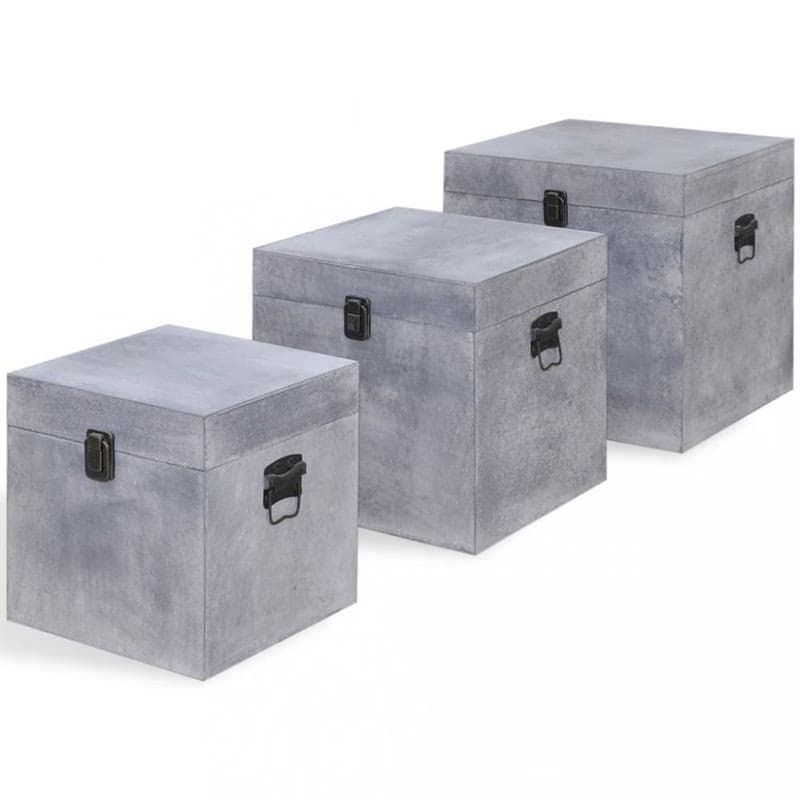 Úložný box 3 ks betón Dekorhome 2