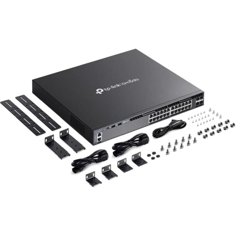 TP-Link SG6428X Omada 24 portový gigabitový RJ45 stackable L3 switch, 4×10 Gbps SFP+ sloty 5