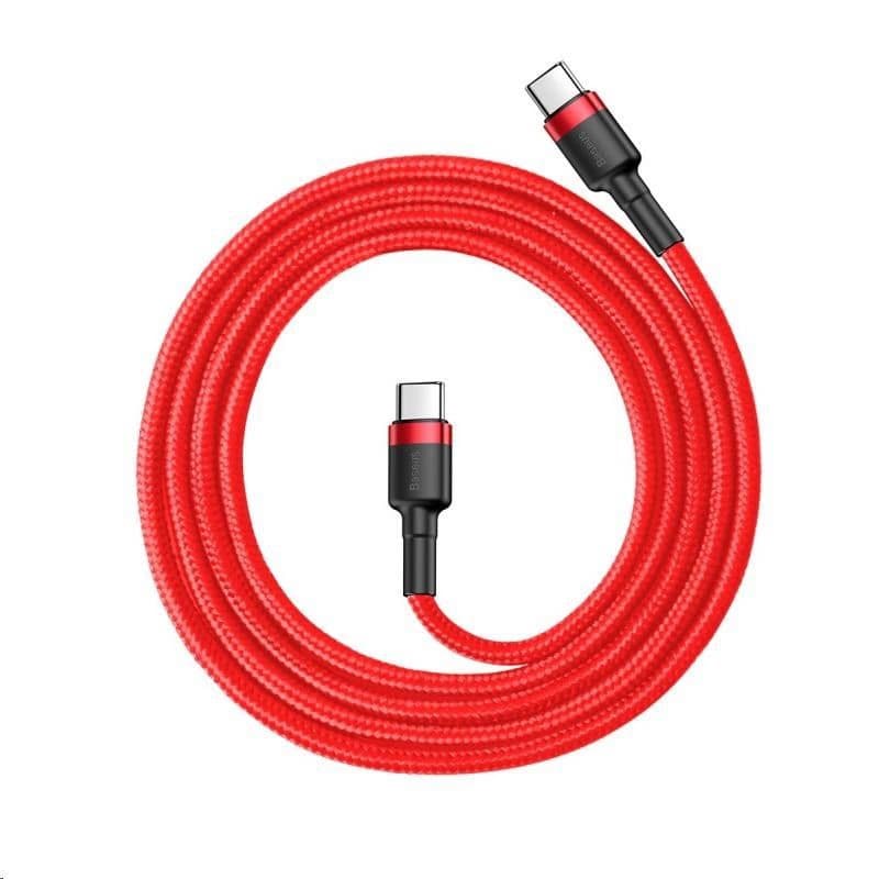 Baseus Cafule Series nabíjací / dátový kábel USB-C na USB-C PD2.0 60W Flash 1m, červená 2