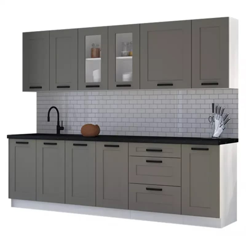 Kuchynská linka Luna claygrey/biela 260 bez dosku 1