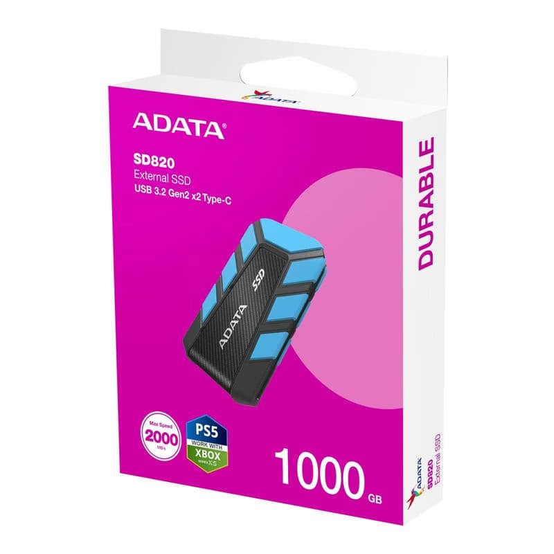 ADATA SD820/1TB/SSD/Externý/Modrá/5R 3
