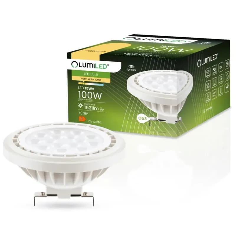 LUMILED LED AR111 AC/DC 12V 15W 3000K G53 1