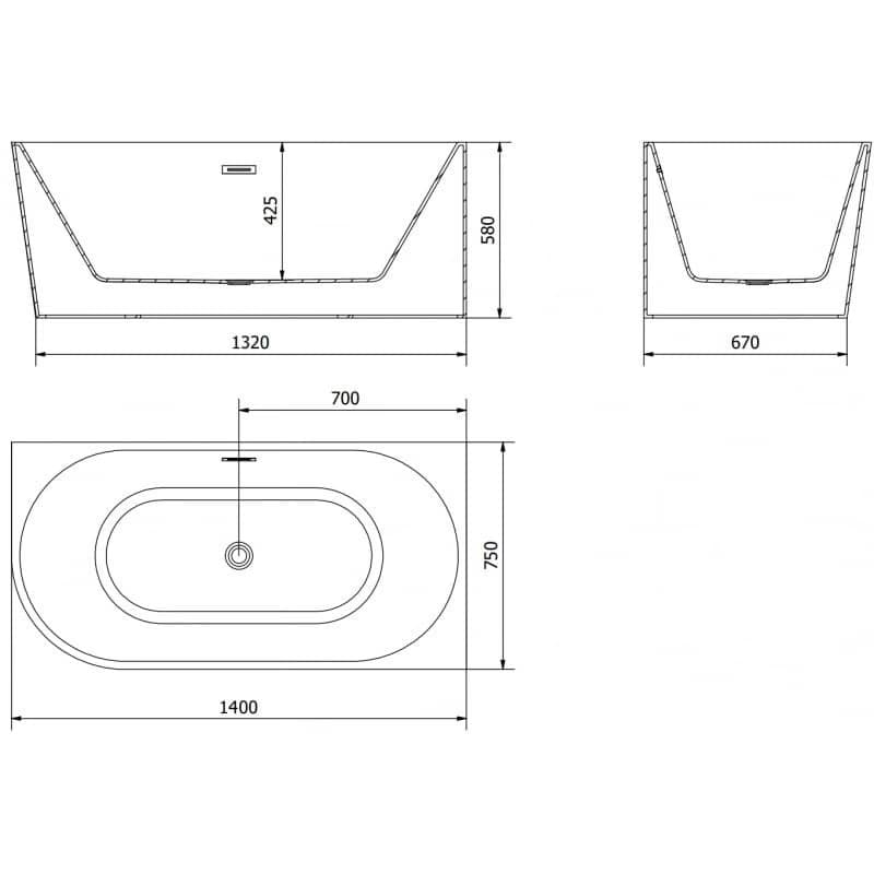 Mexen Mia 140 x 75 cm 52691407575P-01 4