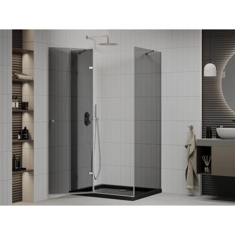 MEXEN/S - Roma sprchovací kút 120x90, grafit, chróm + čierna vanička so sifónom 854-120-090-01-40-4070 3