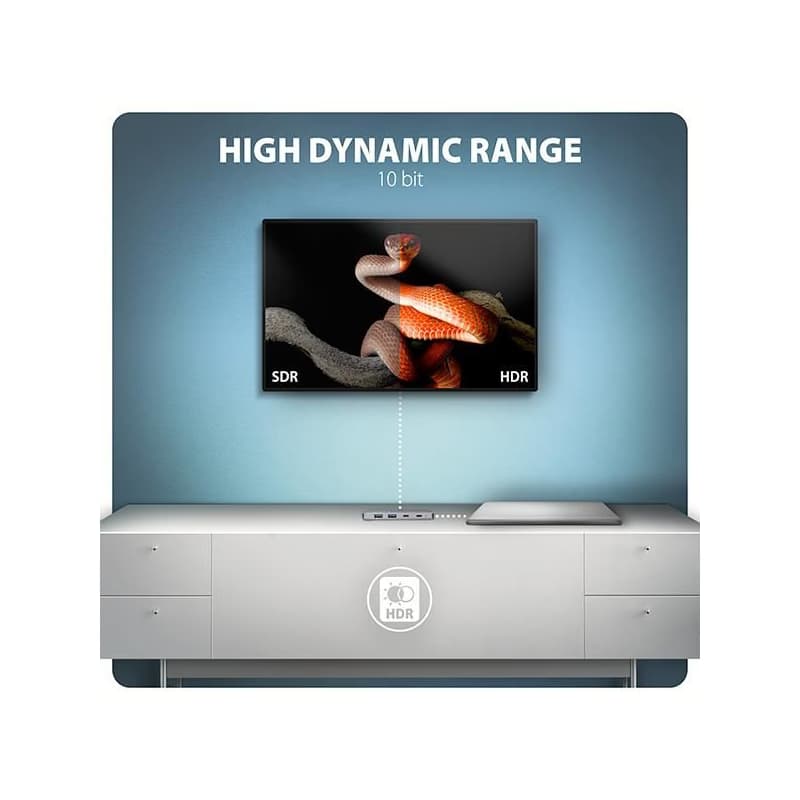 AXAGON HMC-5H60, USB 5Gbps húb, porty 2x USB-A, 1x USB-C, HDMI 4k/60, PD 100W, kábel USB-C 15cm 6
