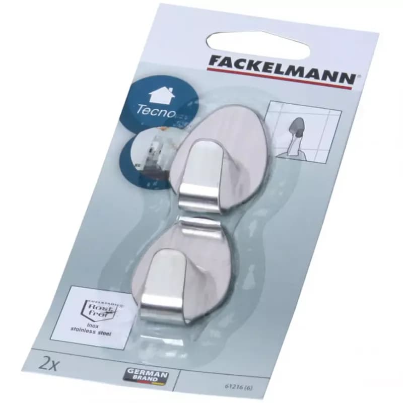 Samolepiace háčiky Inox okrúhle 61216