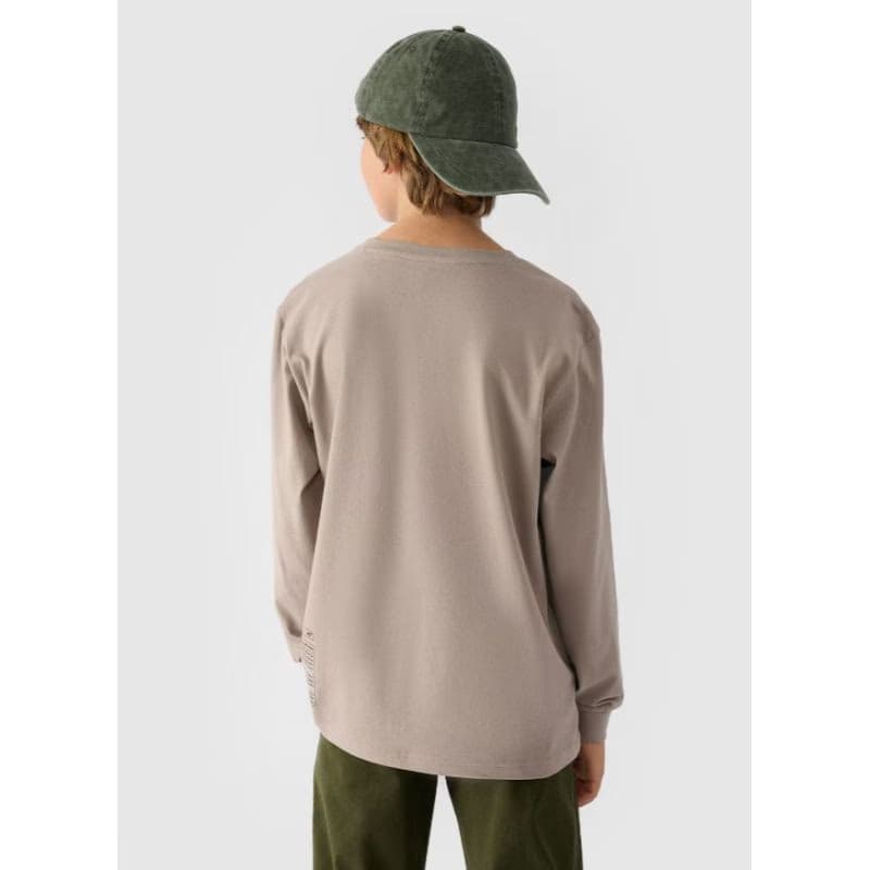 Chlapčenské tričko s dlhým rukávom 4F JUNIOR LONGSLEEVE-JWAW24TLONM294-26S-WARM LIGHT GREY 3