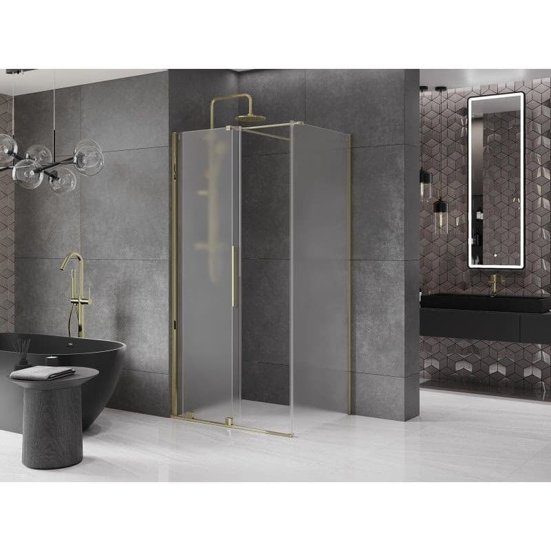 MEXEN/S - Velár sprchovací kút, posuvné dvere 100 x 80, dekor, zlato 871-100-080-31-50 6