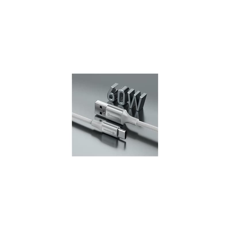 SWISSTEN DÁTOVÝ KÁBEL TEXTILE II USB / USB-C 1,5 M BIELÝ 6
