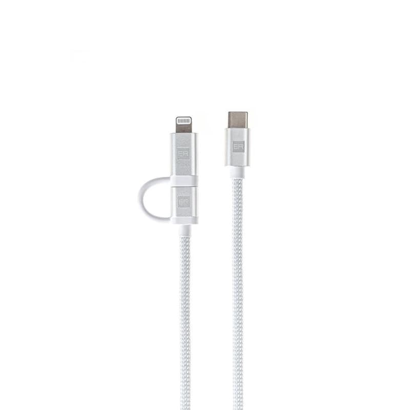 ER POWER Dual Cable USB-C C/L Mfi 200cm white