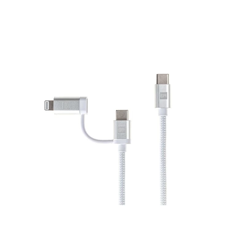 ER POWER Dual Cable USB-C C/L Mfi 200cm white 2