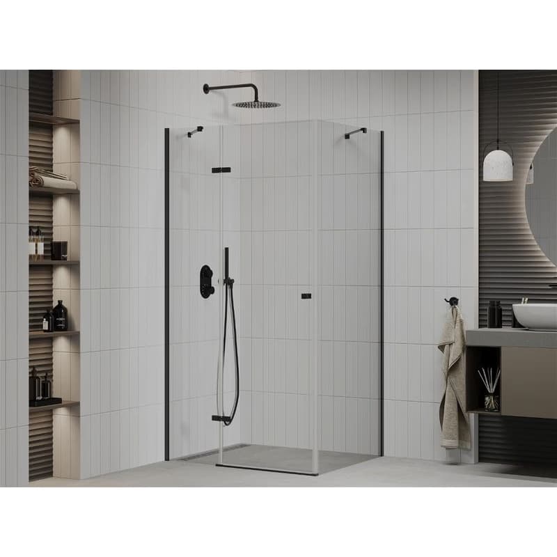 MEXEN/S - ROMA sprchovací kút 80x100, transparent, čierna 854-080-100-70-00 2
