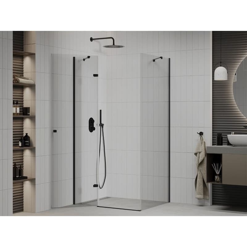 MEXEN/S - ROMA sprchovací kút 80x100, transparent, čierna 854-080-100-70-00 3