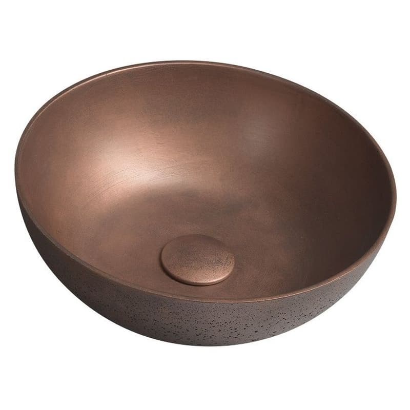 SAPHO - FORMIGO betónové umývadlo na dosku, priemer 39cm, meď mat FG320 1
