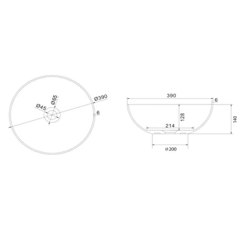 SAPHO - FORMIGO betónové umývadlo na dosku, priemer 39cm, meď mat FG320 2