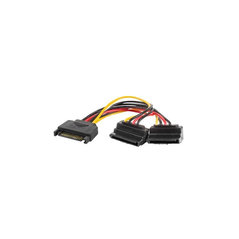 LANBERG SATA (M) na 2x SATA (F) kábel 15cm, uhlový 1