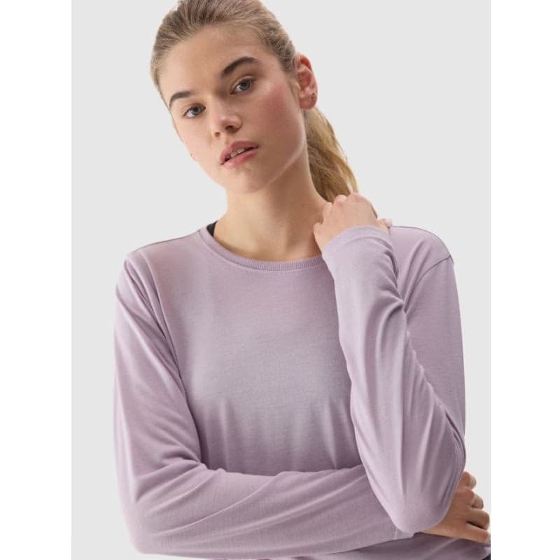 Dámske tréningové tričko s dlhým rukávom 4F LONGSLEEVE-WSS24TLONF250-52S-LIGHT VIOLET 2