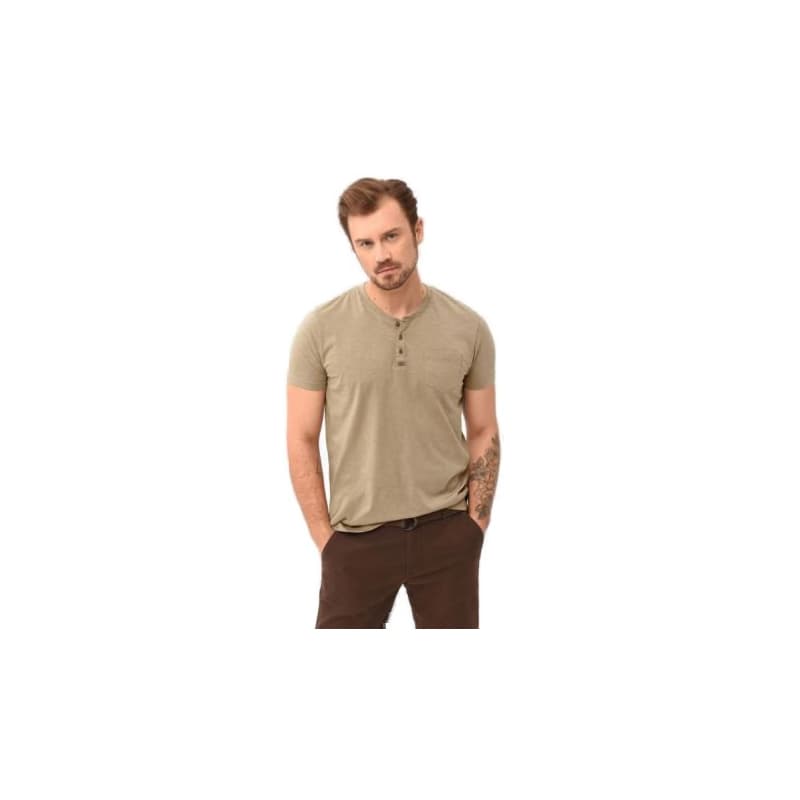 Pánske tričko s krátkym rukávom VOLCANO WARREN-102-BEIGE 1