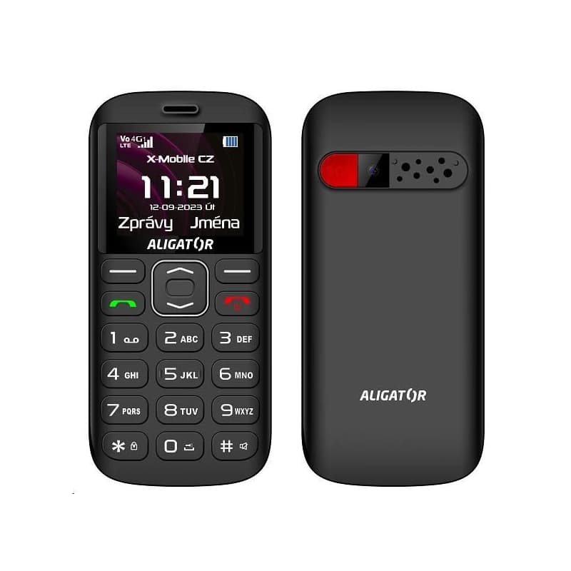 Aligator A720 4G Senior, čierna + nabíjací stojan 1