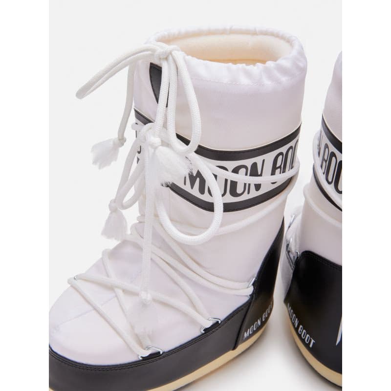Vysoké zimné topánky MOON BOOT MB ICON NYLON, NA02 BLACK WHITE 6