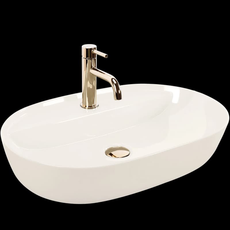 REA - Umývadlo na dosku Aura 61 Ecru Shiny REA-U4589 1