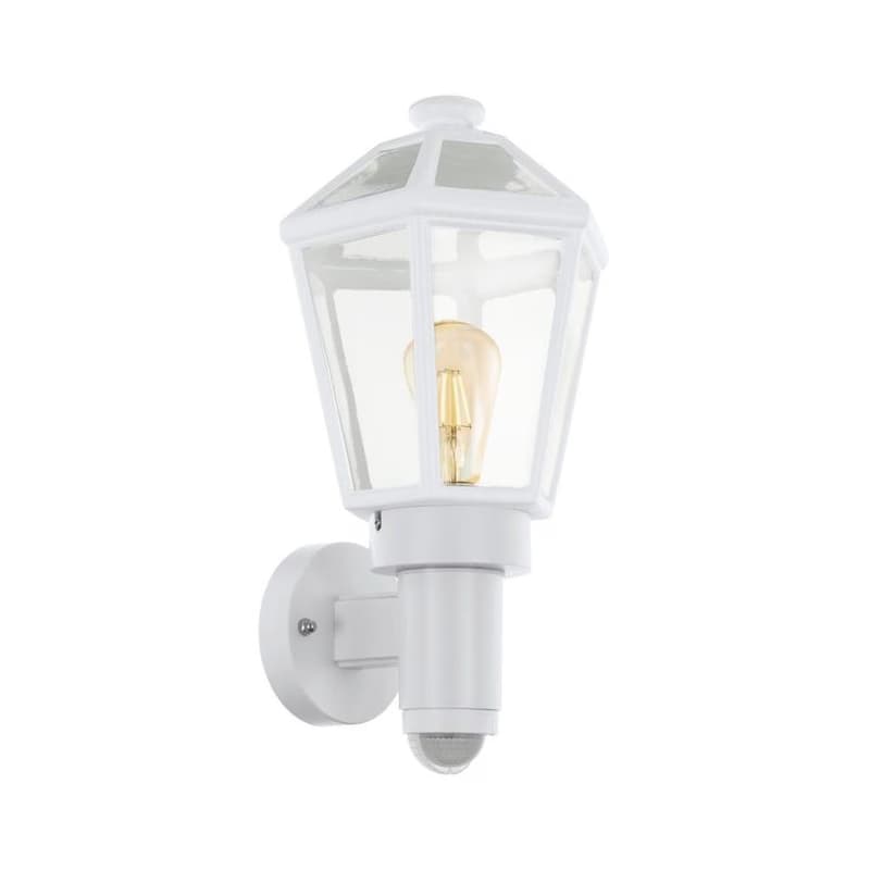 Eglo 79288 - Vonkajšie nástenné svietidlo so senzorom MONSELICE 1xE27/28W/230V IP44 biele 79288 1