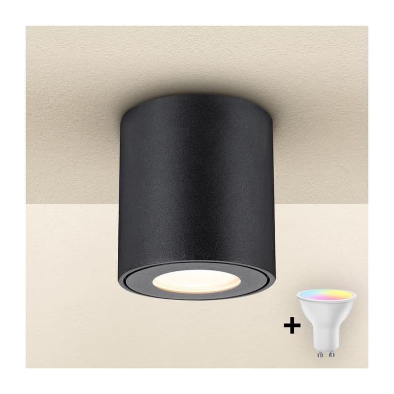 Brilagi - LED RGBW stmievateľné kúpeľňové svietidlo MIA 1xGU10/4,8W/230V 84x80 mm čierne IP54 BG1036+AI2382 1