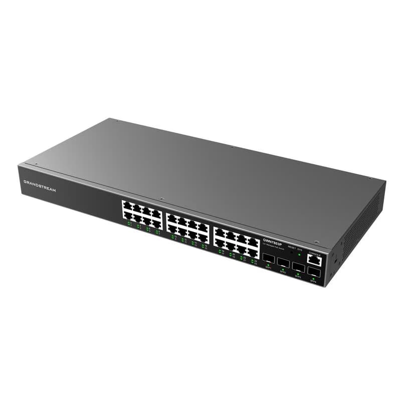 Grandstream GWN7803P L2+ Managed Network PoE Switch 24x 1Gb RJ45, 4x SFP, DHCP, QoS, VLAN 4