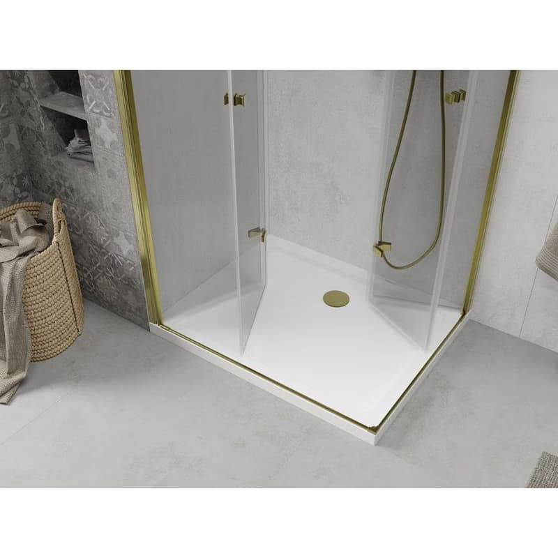 MEXEN/S - Lima Duo sprchovací kút 100x90, transparent, zlatá + vanička so sifónom 856-100-090-50-02-4010G 6
