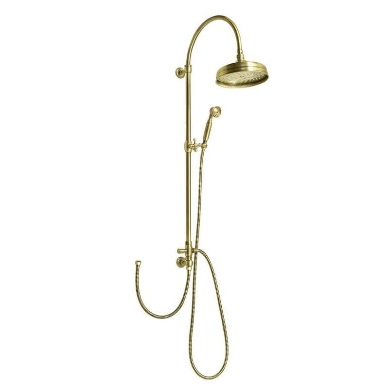 SAPHO - VANITY sprchový stĺp s pripojením vody na batériu, hlavová a ručná sprcha, bronz SET066 1