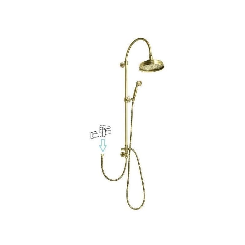 SAPHO - VANITY sprchový stĺp s pripojením vody na batériu, hlavová a ručná sprcha, bronz SET066 2