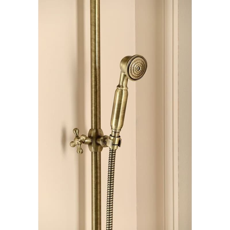 SAPHO - VANITY sprchový stĺp s pripojením vody na batériu, hlavová a ručná sprcha, bronz SET066 6