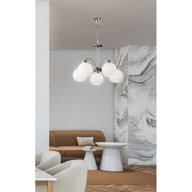 Závesná stropná lampa 5X60W E27 saténová TOBAGO 3
