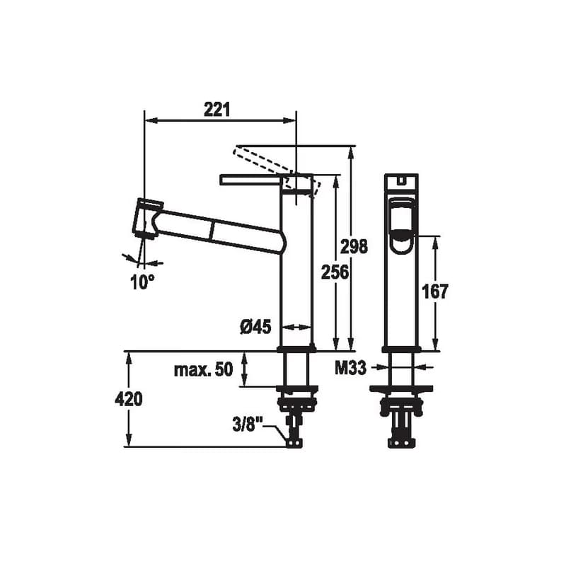KWC Drezová batéria KWC Bevo E, 125591, Industrial Black 125591 2