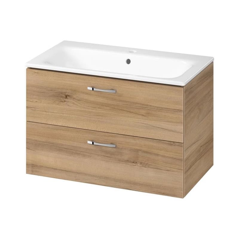 Cersanit S801-539 - Závesná kúpeľňová skrinka s umývadlom NIKO 80x45 cm orech S801-539