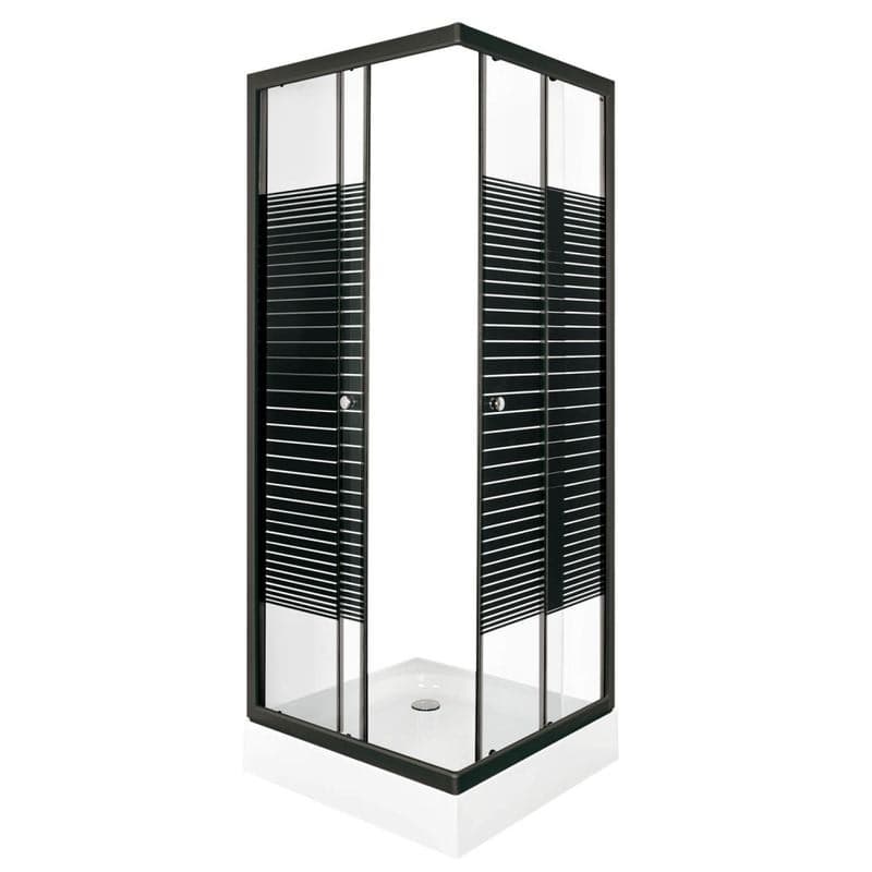 KERRA - Sprchovací kút Pico Black STR 80 s vaničkou 5907548116109