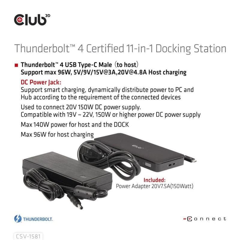 Club3D Dokovacia stanica USB-C 11v1, 2xDP, 3xUSB-C, 3xUSB, 1xRJ45, čítačka SD kariet, čierna 5