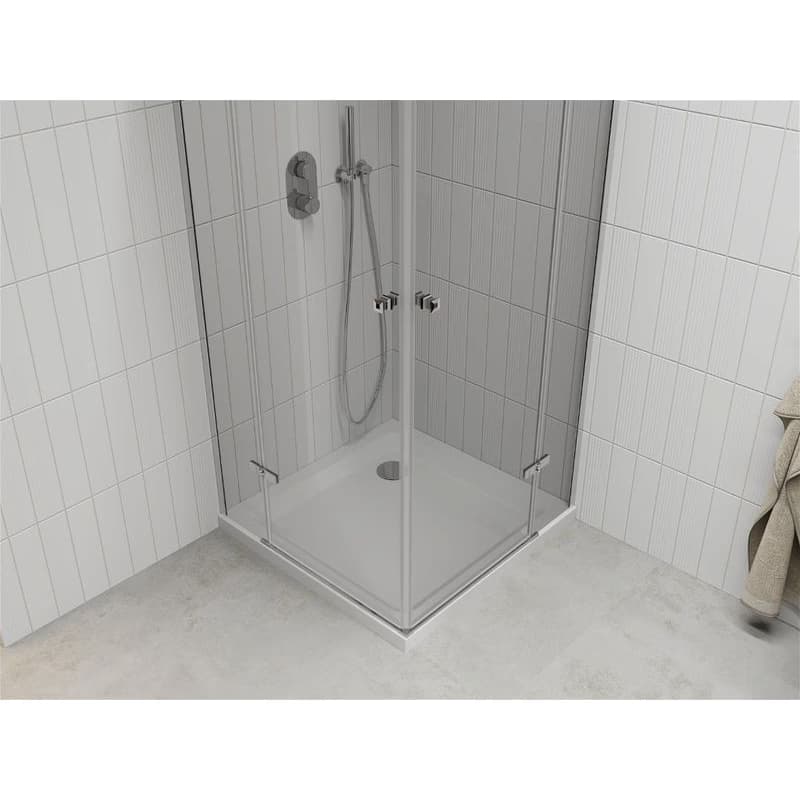 MEXEN/S - Roma Duo sprchovací kút 80x80, transparent, chróm + vanička so sifónom 854-080-080-01-02-4010 4