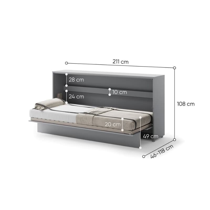 Dig-net nábytok Sklápacia posteľ Lenart BED CONCEPT BC-06 sivá | 90 x 200 cm 5