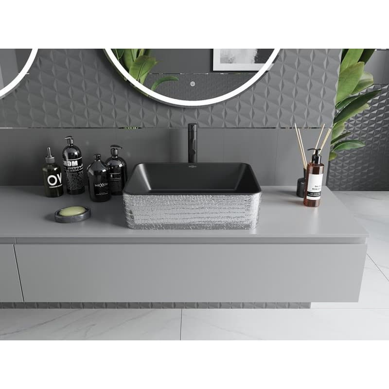 MEXEN - Catia umývadlo na dosku 48 x 37, čierna mat/strieborná vzor 21314872 3