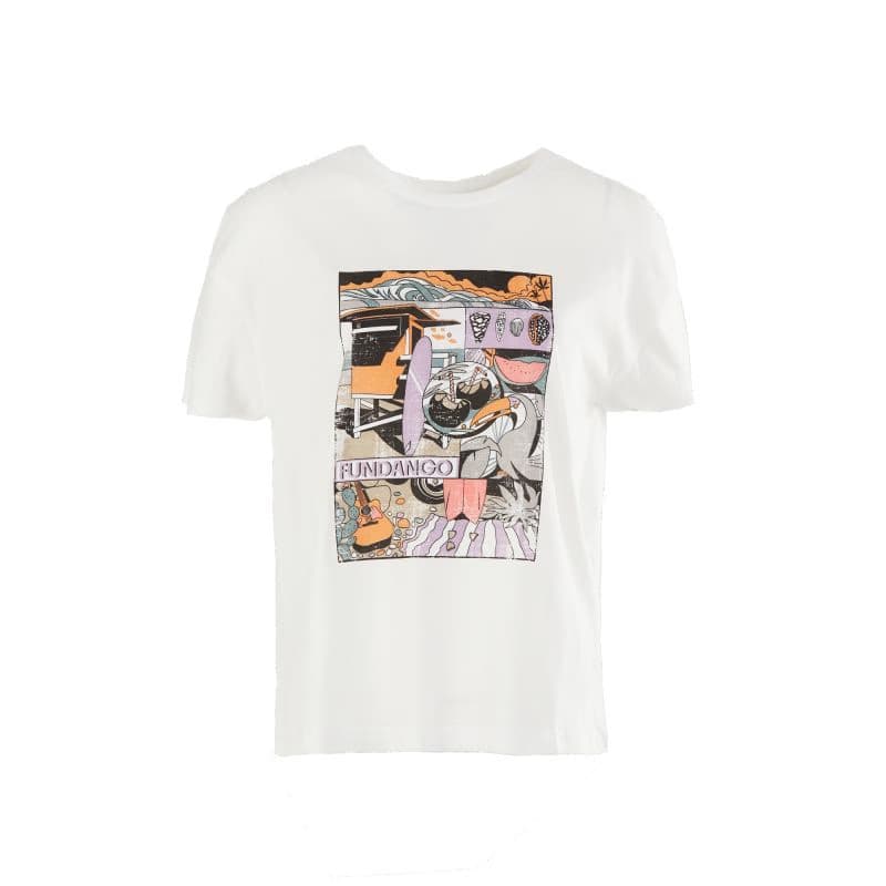 Dámske tričko s krátkym rukávom FUNDANGO Nissa T-shirt-100-white 5