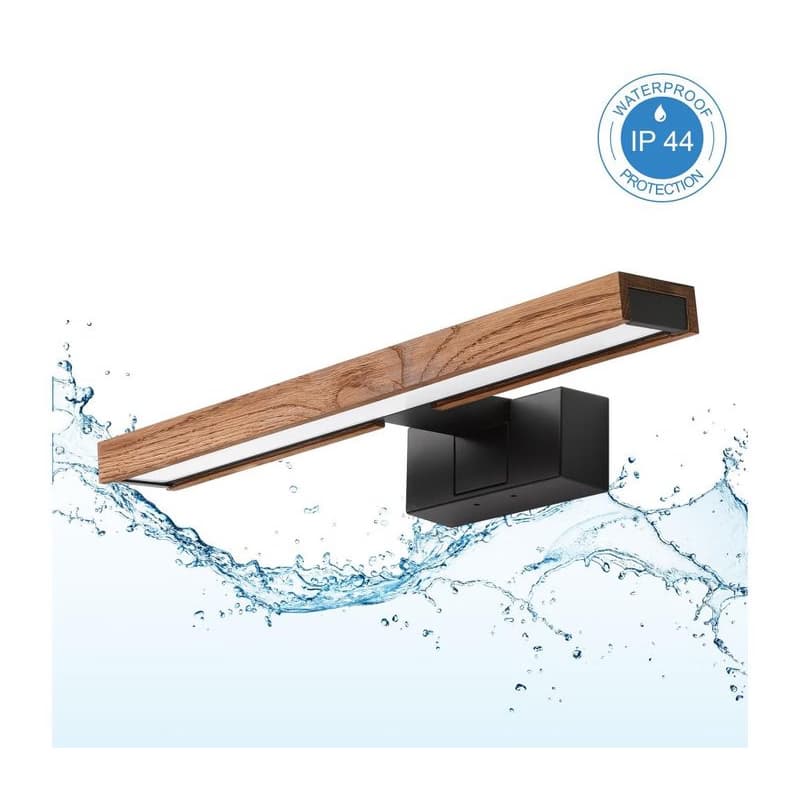 Brilagi-LED Kúpeľňové osvetlenie zrkadla 3v1 WOODY MIRROR LED/8W/230V 40 cm IP44 čierna/dub 8590828039242