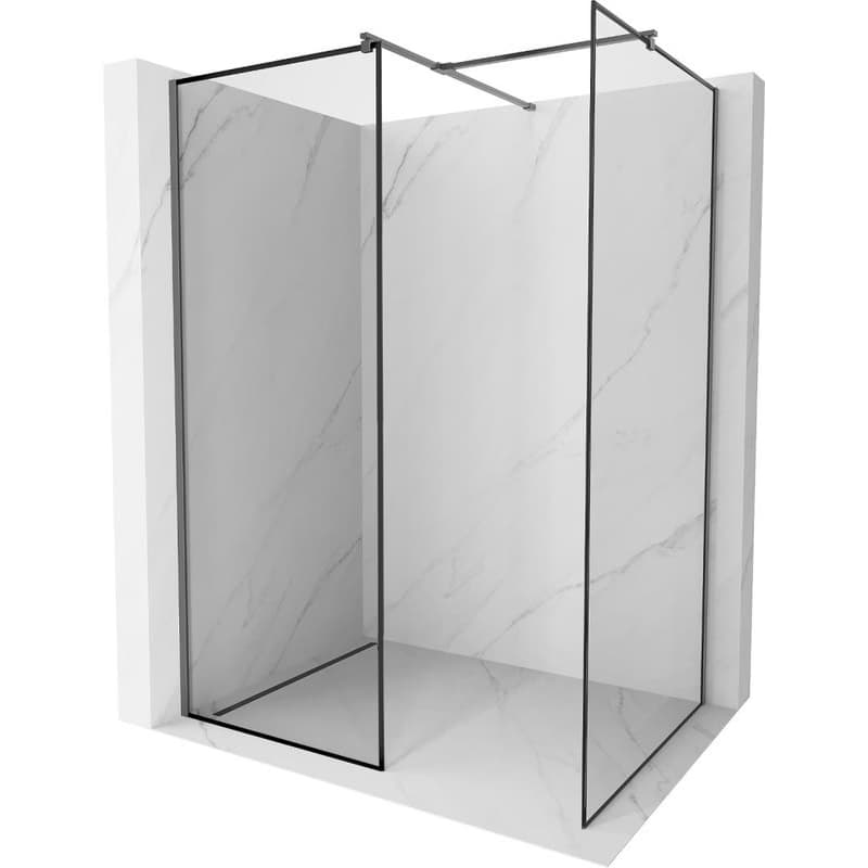 MEXEN/S - Kyoto Sprchová zástena WALK-IN 110 x 110, čierny vzor, grafit metal 800-110-202-95-70-110