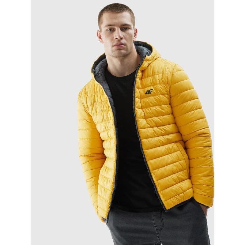 Pánska turistická bunda 4F DOWN JACKET-AW23TDJAM242-20S-DEEP BLACK 2