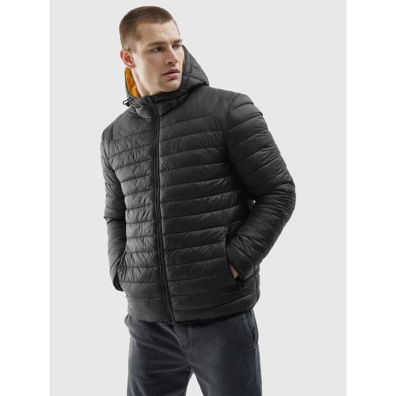 Pánska turistická bunda 4F DOWN JACKET-AW23TDJAM242-20S-DEEP BLACK 4