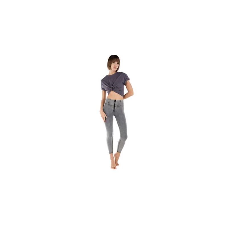 Dámske jeggings nohavice FREDDY WR.UP® superskinny push up 7 8 jeggings with high waist and zip-Grey 1
