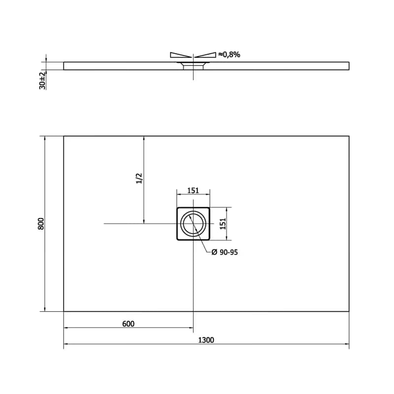 POLYSAN - FLEXIA sprchová vanička z liateho mramoru s možnosťou úpravy rozmeru 130x80cm 72899 2