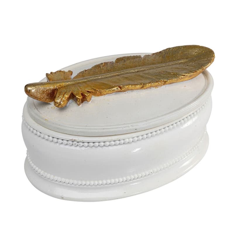 Ava dekoračná nádoba 7 cm biela/zlatá 1
